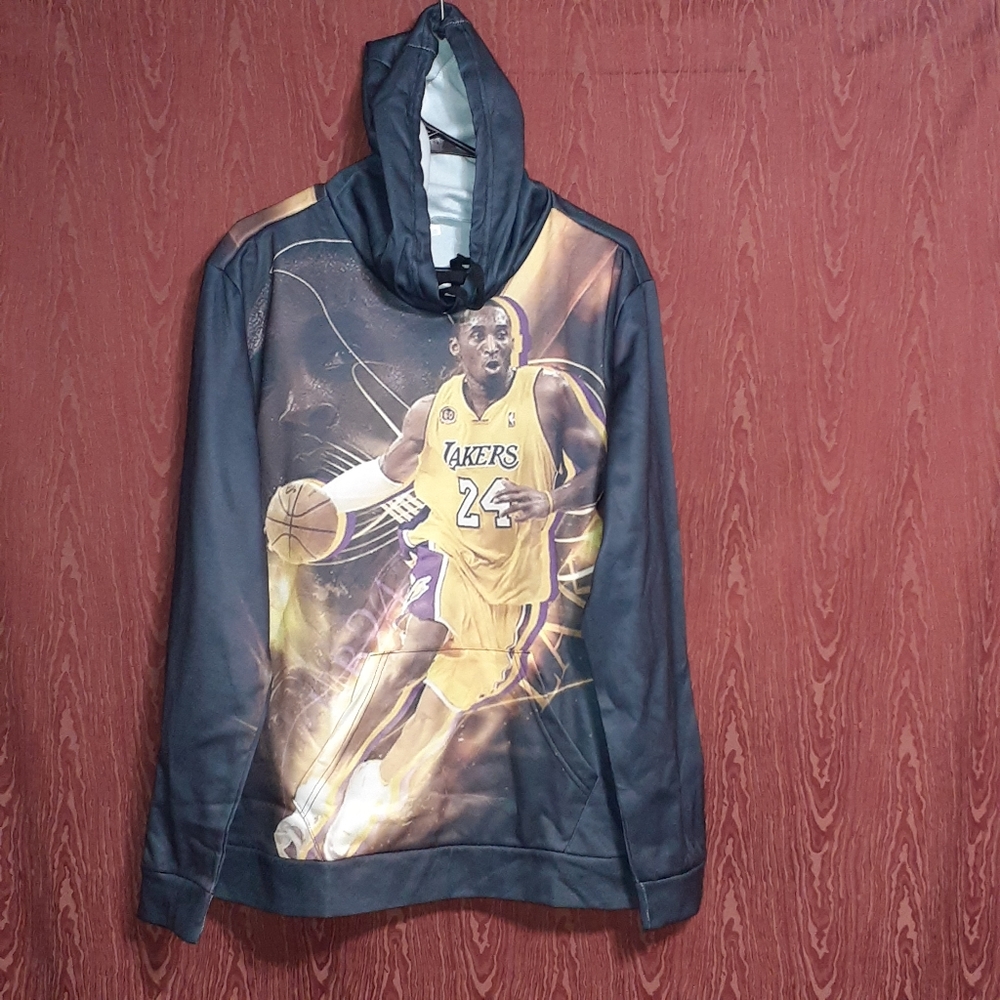 NBA KOBE BRYANT 24 LA LAKERS LIGHTWEIGHT SWEATSHIRT HOODIE SZ L MICROFIBER NWOT - Picture 3 of 7